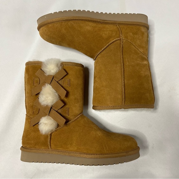 Koolaburra by Ugg Genuine Suede Sheepskin Short Winter Boots Size 7 Women’s - Picture 2 of 8